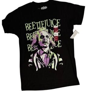Men’s Graphic Horror-Style Tee-Black “Beetlejuice”-Size S/34-36 (NWT)